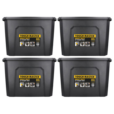 TOUGH MASTER Large Storage Boxes with Lids 60L Size 58x38x40.5 CM Heavy ...