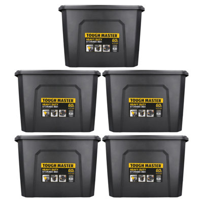 TOUGH MASTER Large Storage Boxes with Lids 60L Size 58x38x40.5 CM Heavy ...