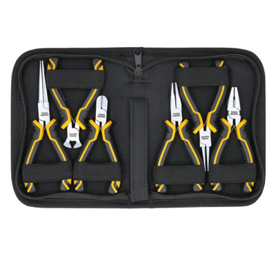 TOUGH MASTER Mini Pliers Set Jewelry Pliers Soft Grip Snap Ring Pliers 6 Pieces TM PS6M