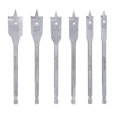 TOUGH MASTER Paddle Flat Wood Drill Bit Set with Plastic Storage Case ...