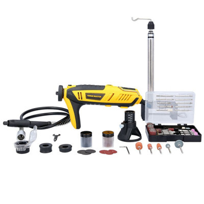 Rotary Tool Kit Variable Speed With Flex Shaft, 61pcs Accessories And Carrying Case For Grinding Cutting Wood Carving Sanding And Engraving
