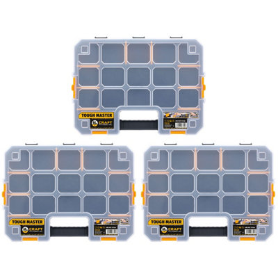 TOUGH MASTER Screw Storage Boxes Stackable with Adjustable Dividers ...