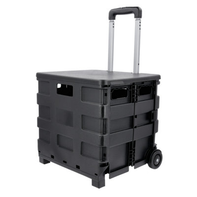 TOUGH MASTER Shopping Trolley with Adjustable Handle, 25KG Load Capacity/ 45L Inner Volume, Size L38 x W33 x H86cm