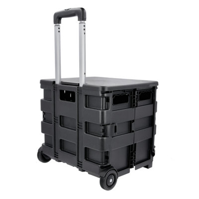 TOUGH MASTER Shopping Trolley with Adjustable Handle, 25KG Load Capacity/ 45L Inner Volume, Size L38 x W33 x H86cm