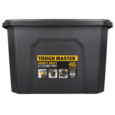 TOUGH MASTER Storage Box Heavy Duty Stackable Plastic Box Chest Organiser for Tools, Toys, Camping Gear - 40 Litres (TM-UPT-4040)