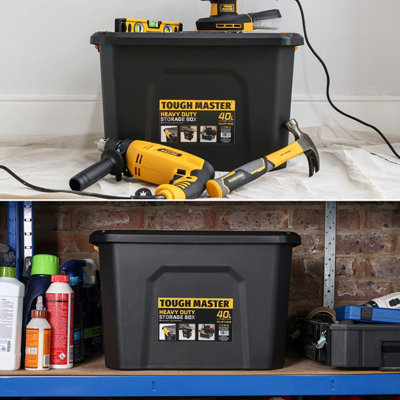 TOUGH MASTER Storage Box Heavy Duty Stackable Plastic Box Chest ...