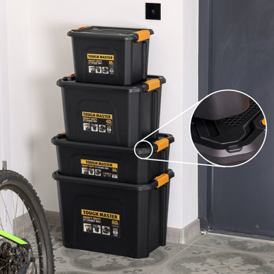 TOUGH MASTER Storage Box Heavy Duty Stackable Plastic Box Chest ...