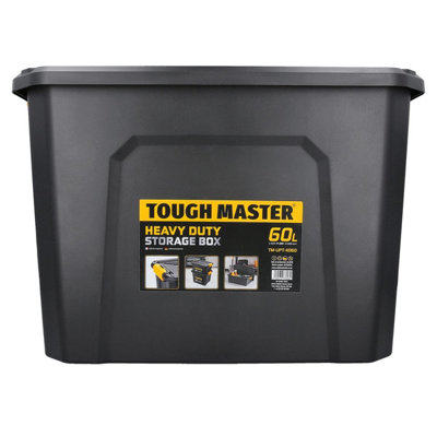 TOUGH MASTER Storage Box Heavy Duty Stackable Plastic Box Chest Organiser for Tools, Toys, Camping Gear - 60 Litres (TM-UPT-4060)