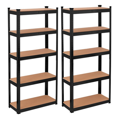 TOUGH MASTER Storage Shelving Units 5 Tier 70x30x150cm Black Boltless ...