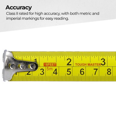 TOUGH MASTER Tape Measure AUTOLOCK with 25mm Magnetic Blade Metric ...