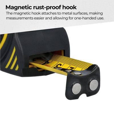 TOUGH MASTER Tape Measure AUTOLOCK with 25mm Magnetic Blade Metric ...