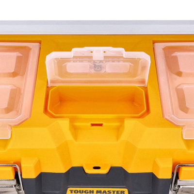 TOUGH MASTER Tool Box / Tool Chest 22" / 56cm Portable with Handle, Tool Tote Tray & Compartments
