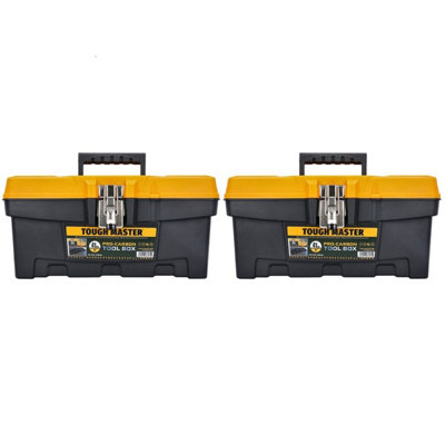 TOUGH MASTER Tool Storage Box 16 Inch with Tote Tray Carry Handle ...