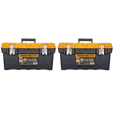 TOUGH MASTER Tool Storage Box 19 Inch/49x 26x 24cm with Tote Tray Carry ...