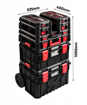 Tough Modular System Mobile Workshop Tool Storage Box Wheels Organiser 8 PCS set