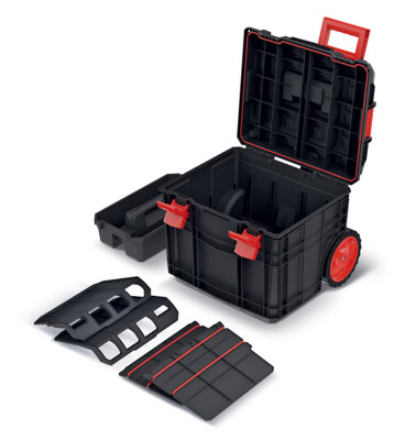 Tough Modular System Mobile Workshop Tool Storage Box Wheels Platform Compact