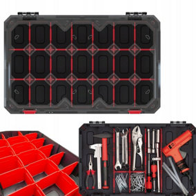 Tough Organiser STORAGE CASE Parts Carry Tool Box Screws Craft Mobil Fishing Large with dividers