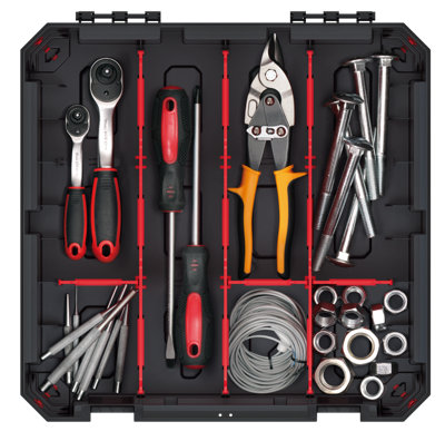 Tough Organiser STORAGE CASE Parts Carry Tool Box Screws Craft Mobil Fishing Medium with dividers