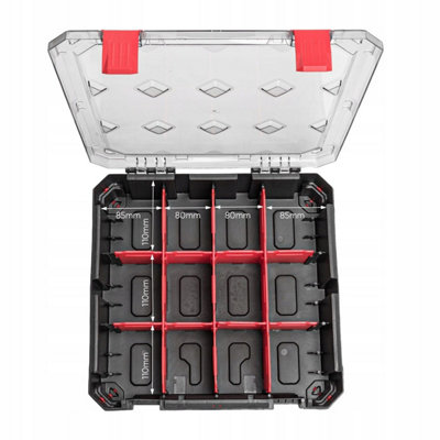 Tough Organiser STORAGE CASE Parts Carry Tool Box Screws Craft Mobil Fishing Medium with dividers