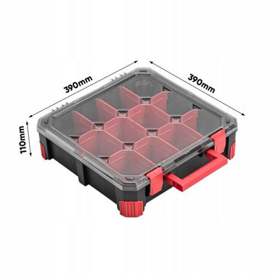 Tough Organiser STORAGE CASE Parts Carry Tool Box Screws Craft Mobil Fishing Medium with dividers - 4