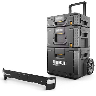 Toughbuilt StackTech 3 Piece Premium Rolling Wheeled Tool Box + Cup ...