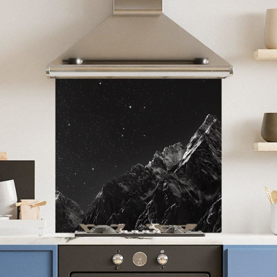 Toughened 6mm Glass Kitchen Splashback 70 x 65cm Full Moon - Polished ...