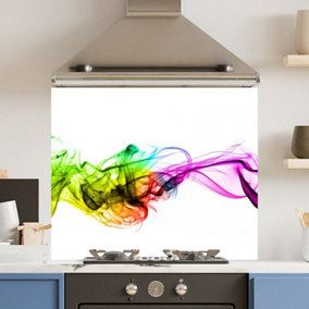 Toughened 6mm Glass Kitchen Splashback 90 x 75cm Colour Mix - Polished Edge Heat Resistant Back Splash for Cookers Hob