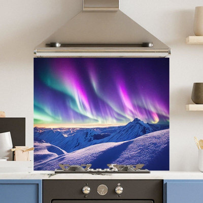 Toughened 6mm Glass Kitchen Splashback 90 x 75cm Colourful Northern ...