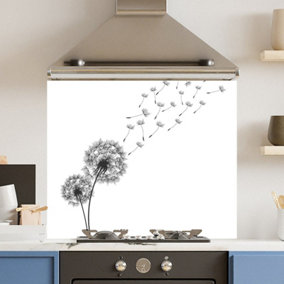 Toughened 6mm Glass Kitchen Splashback 90 x 75cm Daffodil - Polished Edge Heat Resistant Back Splash for Cookers Hob