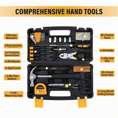 ToughHub 134 Pcs All-Purpose Hand Tool Kit