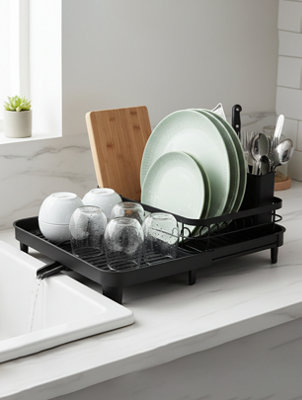 ToughHub Extendable Dish Drainer Rack Multifunctional Anti-Rust Metal ...