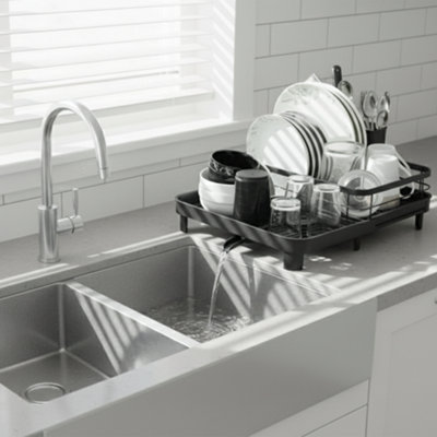 ToughHub Extendable Dish Drainer Rack Multifunctional Anti-Rust Metal ...