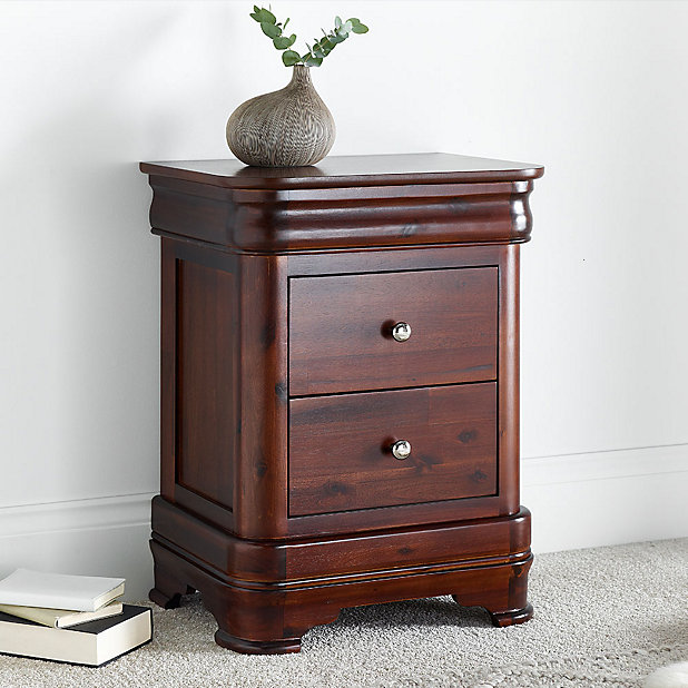 Toulouse 2 Drawer Mahogany Bedside Only