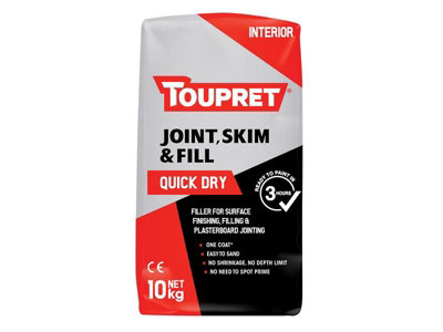 Toupret FGBJSR10GB Quick Dry Joint Skim & Fill 10kg TOUFGBJSR10G