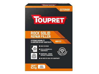 Toupret TTMUX02GB Exterior Rock Solid Repair Filler 2kg TOUTTMUX02