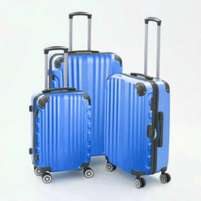 TOV Hard Case Luggage Shell PC+ABS Cabin Suitcase 4 Wheel Travel Bag Lightweight - Dark Blue