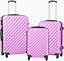 TOV Hard Case Luggage Shell PC+ABS Cabin Suitcase 4 Wheel Travel Bag Lightweight - Pink