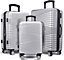 TOV Hard Case Luggage Shell PC+ABS Cabin Suitcase 4 Wheel Travel Bag Lightweight - Silver