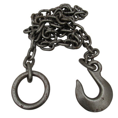 Tow Chain With Hook And Ring (11MM X 12FT Heavy Duty Truck Agricultural Recovery Tractor)