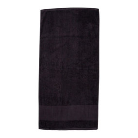 Towel City Bordered Printable Bath Towel Black (One Size)