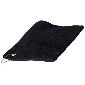Towel City Luxury Range 550 GSM - Sports Golf Towel (30 X 50 CM) Black (One Size)