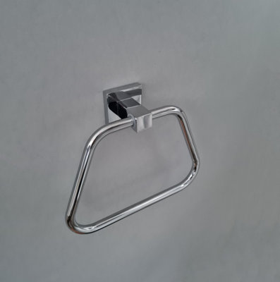 Towel Holder Chrome Finish Accessory Wall Mounted - 3