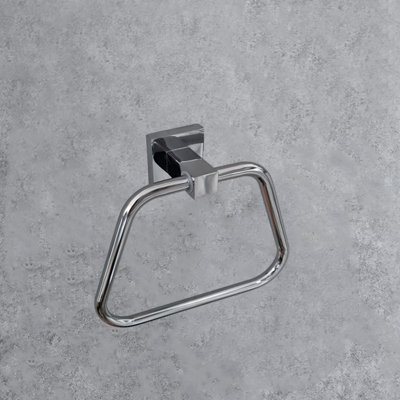 Towel Holder Chrome Finish Accessory Wall Mounted - 4