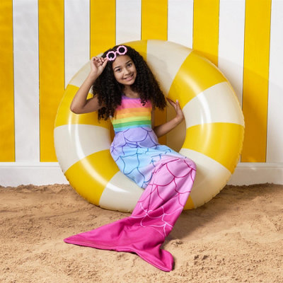 Towel Kids Mermaid Tail Absorbent Quick Drying Pool Holiday Beach Robe