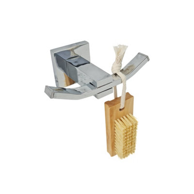 Towel Robe Coat Hooks Holder Square Cloakroom Bathroom Hook Stainless Chrome Accessory