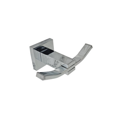 Towel Robe Coat Hooks Holder Square Cloakroom Bathroom Hook Stainless Chrome Accessory - 3