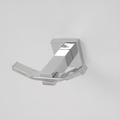 Towel Robe Coat Hooks Holder Square Cloakroom Bathroom Hook Stainless Chrome Accessory - 4