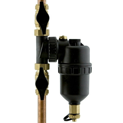 Tower 22mm Magentic Boiler Filter Inline Central Heating Brass Threaded Pipe Energy Saving Kit - 5