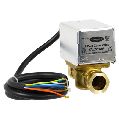 Tower 22mm Motorised 2 Port Inline Zone Valve for Central Heating / Boiler System - 6