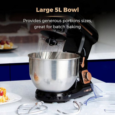 Tower 3-in-1 Stand Mixer with 6 Speeds and Pulse Setting, 1000 w, Rose Gold, T 12033 rg